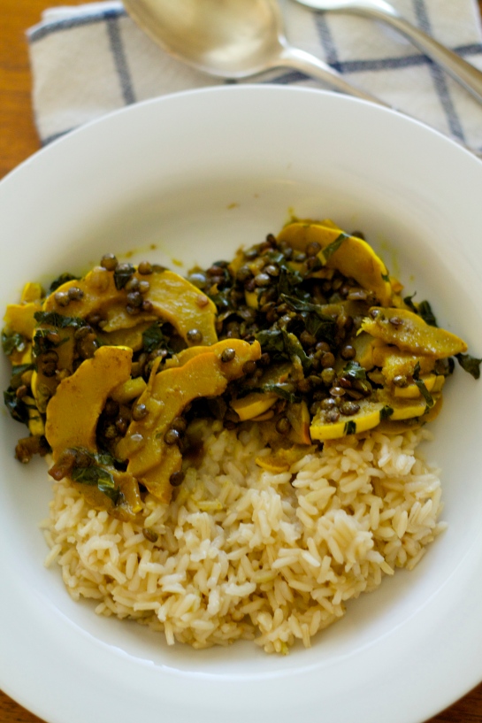 Curried Lentils and Squash