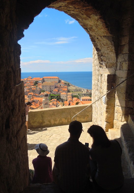 Take a break walking the wall in Dubrovnik, Croatia